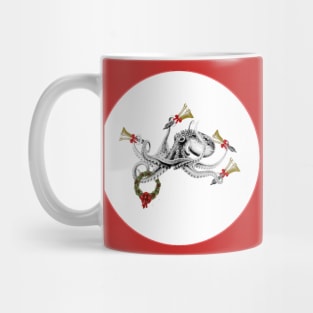 A octopus plays Christmas bells Mug